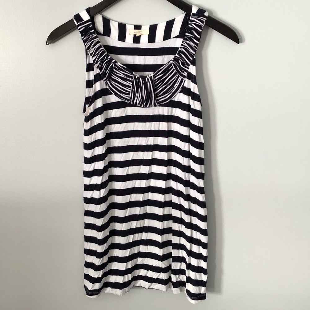 Mystree White and Navy Striped Tunic Tank